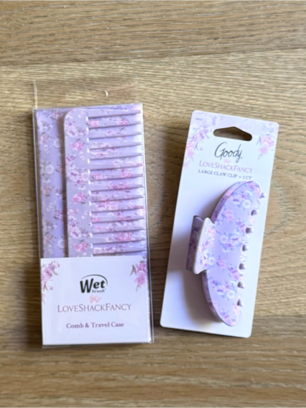 LoveShackFancy Comb & Claw Clip Set in Happy Thoughts Hibiscus floral 🎀💜